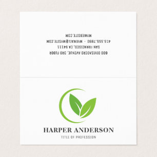 Modern Minimal Green Eco Professional Business Card