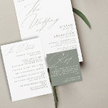 Modern Minimal Green Sage RSVP QR Code Card<br><div class="desc">Design to match out Vivian Collection. Featuring a unique hand-written calligraphy for a modern touch in a white and green sage. Mix and match colours to create a unique wedding suite. More matching pieces in the collection.</div>