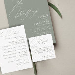 Modern Minimal Green Sage RSVP QR Code Card<br><div class="desc">Design to match out Vivian Collection. Featuring a unique hand-written calligraphy for a modern touch in a white and green sage. Mix and match colours to create a unique wedding suite. More matching pieces in the collection.</div>