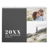 Modern minimal grey multi photo family calendar (Cover)