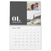 Modern minimal grey multi photo family calendar (Jan 2025)