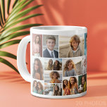 Modern Minimal Grid - 20 Photo Collage Large Coffee Mug<br><div class="desc">Photo college and simple text blocks for your type.  A modern with the photo grid makes this a modern and minimal design. A unique way to capture memories and share them with friends and family at your celebration.</div>