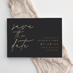 Modern Minimal Hand Lettered Script Save The Date