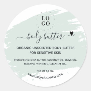 Modern Minimal Handmade Body Butter Scrub Lotion Classic Round Sticker