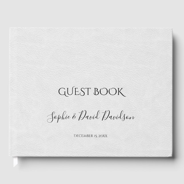 Modern Minimal Handwriting Wedding Planner Guest Book (Front)