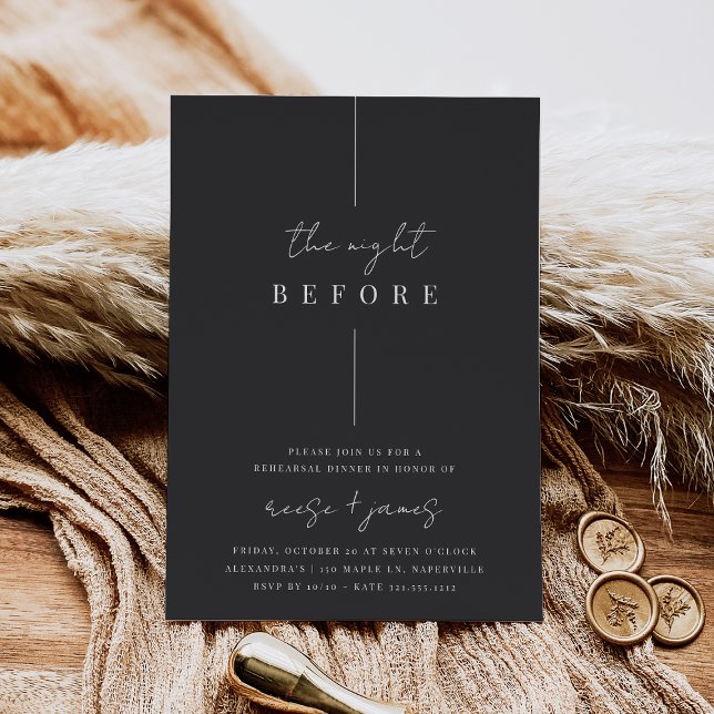Modern Minimal Handwritten Script Rehearsal Dinner Invitation (Creator Uploaded)