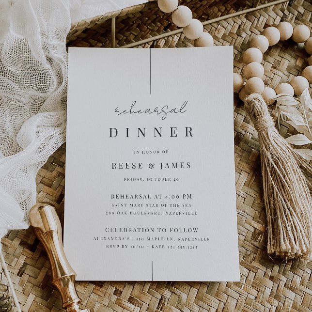 Modern Minimal Handwritten Script Rehearsal Dinner Invitation (Creator Uploaded)