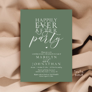Modern Minimal Happily Ever After Party Reception Invitation