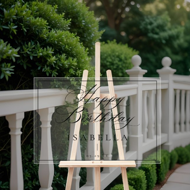 Modern Minimal Happy Birthday Script Typography  Acrylic Sign (Modern Minimal Happy Birthday Script Typography Acrylic Sign
)