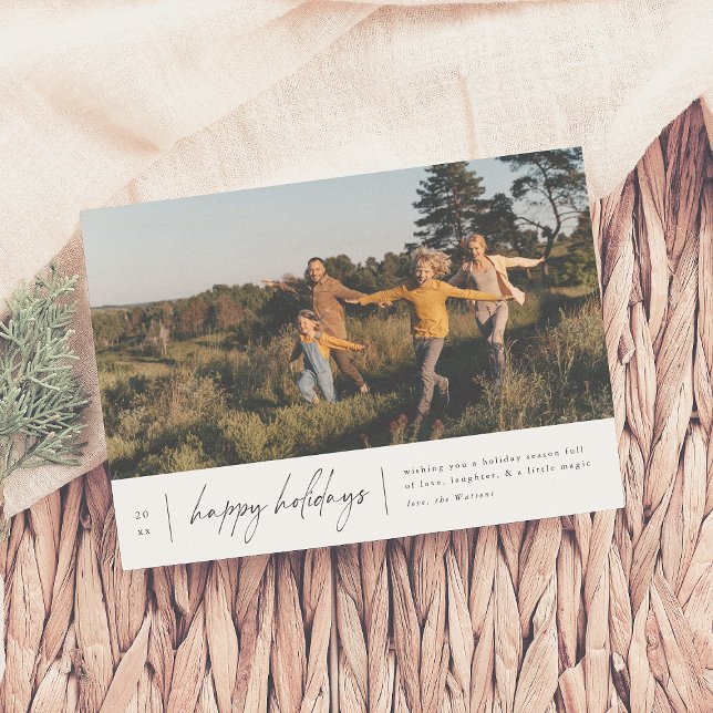 Modern Minimal Happy Holidays Christmas Holiday Card (Creator Uploaded)