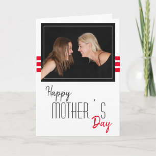 Modern Minimal Happy Mother`s Day Photo Card
