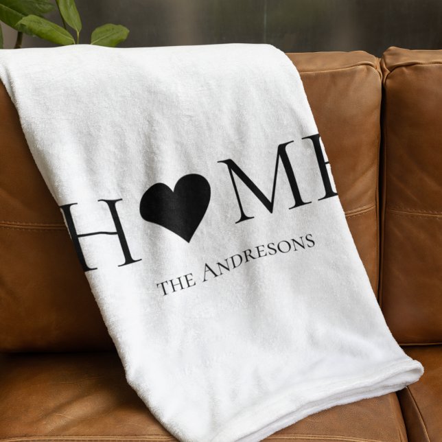 Modern Minimal Home Family Personalised Gift Fleece Blanket (Creator Uploaded)
