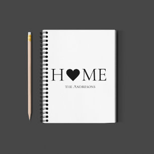 Modern Minimal Home Family Personalised Gift Notebook