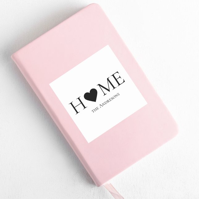 Modern Minimal Home Family Personalised Gift Square Sticker (Creator Uploaded)