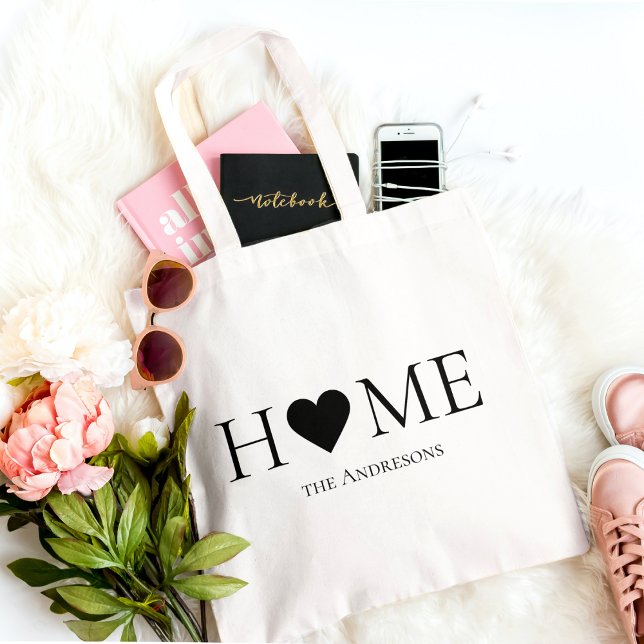 Modern Minimal Home Family Personalised Gift Tote Bag (Creator Uploaded)