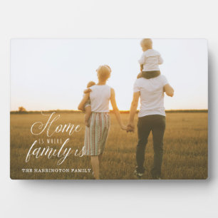 Modern Minimal Home Is Where Family Is Full Photo Plaque