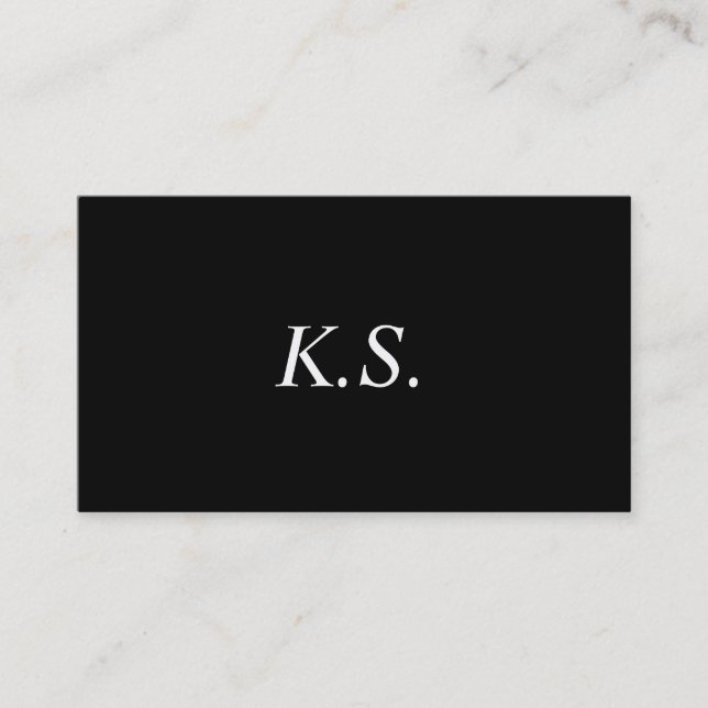 Modern, Minimal Initial Business Card (Front)