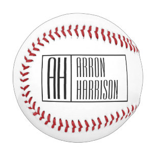 Modern Minimal Initials & Name Logo Baseball
