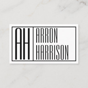 Modern Minimal Initials & Name Logo Business Card