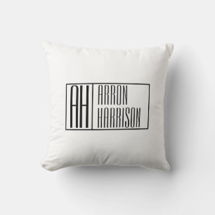 Modern Minimal Initials & Name Logo Cushion