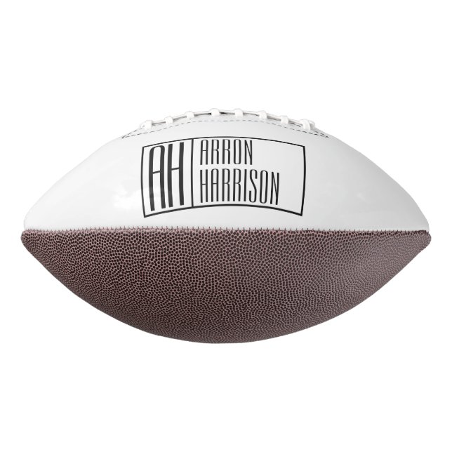 Modern Minimal Initials & Name Logo Football (Rotated 270)