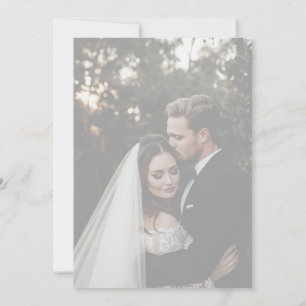 Modern Minimal Inline Faded Photo Wedding Invitation