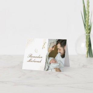Modern Minimal Islamic Ramadan Mubarak Photo Note Card