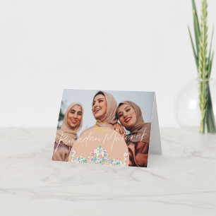 Modern Minimal Islamic Ramadan Mubarak Photo Note Card