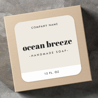 Modern minimal ivory square product label