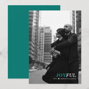 Modern Minimal Joyful Christmas Photo Holiday Card