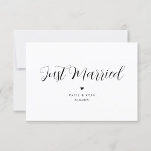 modern minimal just married wedding announcement