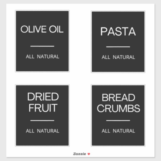 Modern Minimal Kitchen Pantry Storage Labels (Sheet)