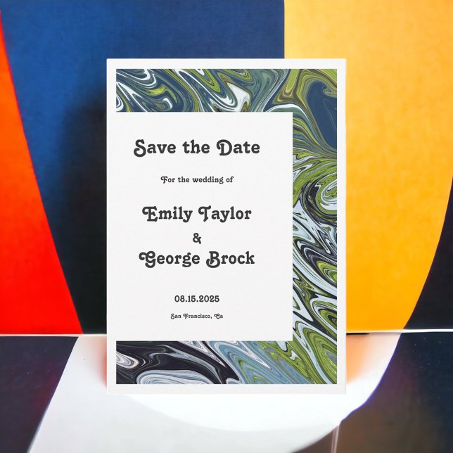 Modern Minimal Landscape Abstract Artistic Wedding Save The Date (Creator Uploaded)