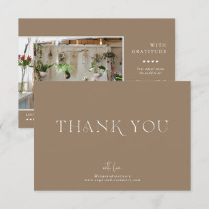 Modern Minimal   Latte Beige Business Thank You