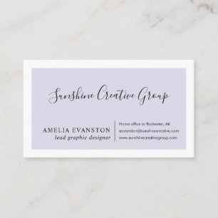 Modern Minimal Lavender Purple Business Card