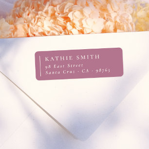 Modern Minimal Left Aligned Purple Return Address Label