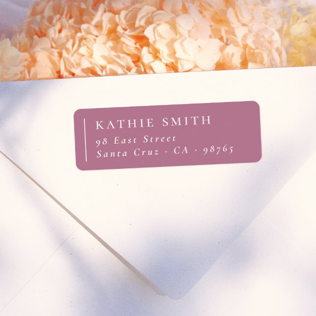 Modern Minimal Left Aligned Purple Return Address Label (Creator Uploaded)