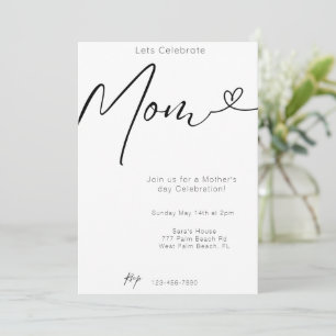 Modern Minimal Let's Celebrate Mum Mother's day Invitation