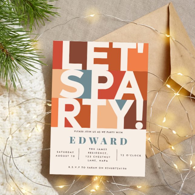 Modern minimal lets party bold graphic  invitation (Creator Uploaded)