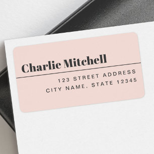 Modern minimal light blush pink return address label