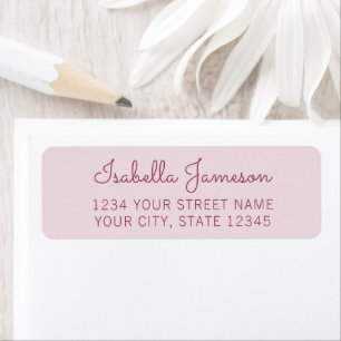 Modern Minimal Light & Dark Pink Return Address Label