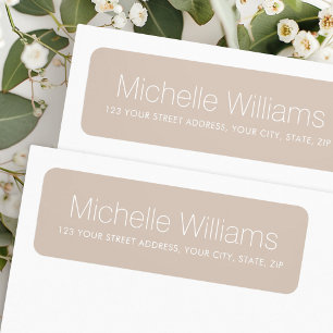 Modern minimal light mocha brown return address label