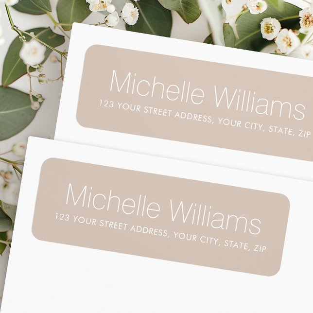 Modern minimal light mocha brown return address label (Modern minimal light mocha brown return address label)
