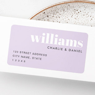 Modern minimal light purple return address label