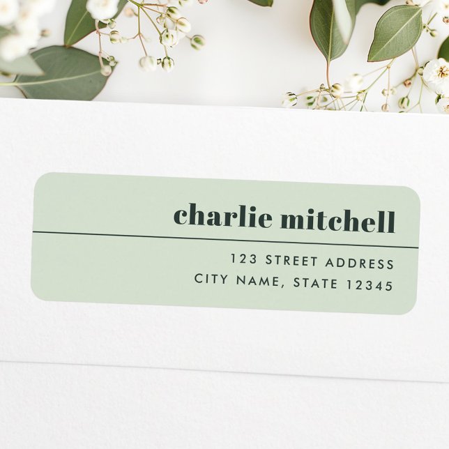 Modern minimal light sage green return address label (Modern minimal light sage green return address label)
