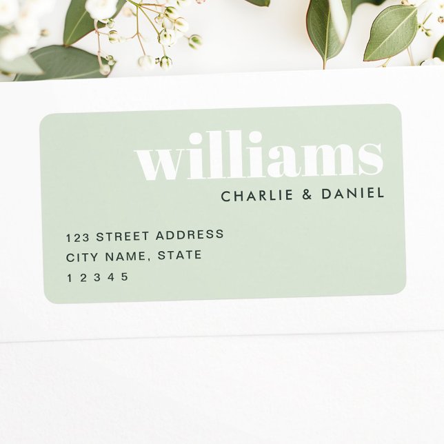 Modern minimal light sage green return address label (Modern minimal light sage green return address label)