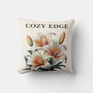 Modern Minimal Lily Botanical Decorative Cushion