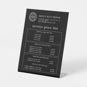 Modern Minimal Logo   Business Price Menu  Pedestal Sign