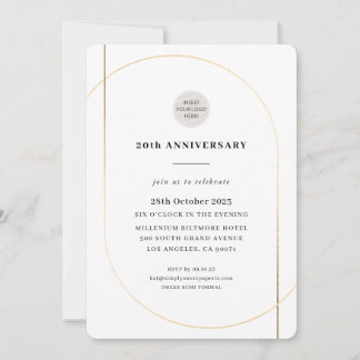 MODERN MINIMAL LOGO corporate event white black Invitation