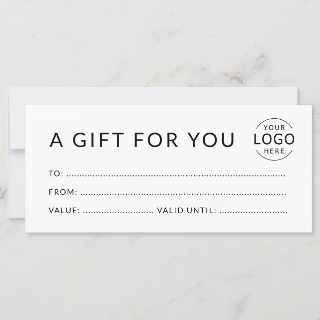 Modern Minimal Logo Gift Certificate (Back)